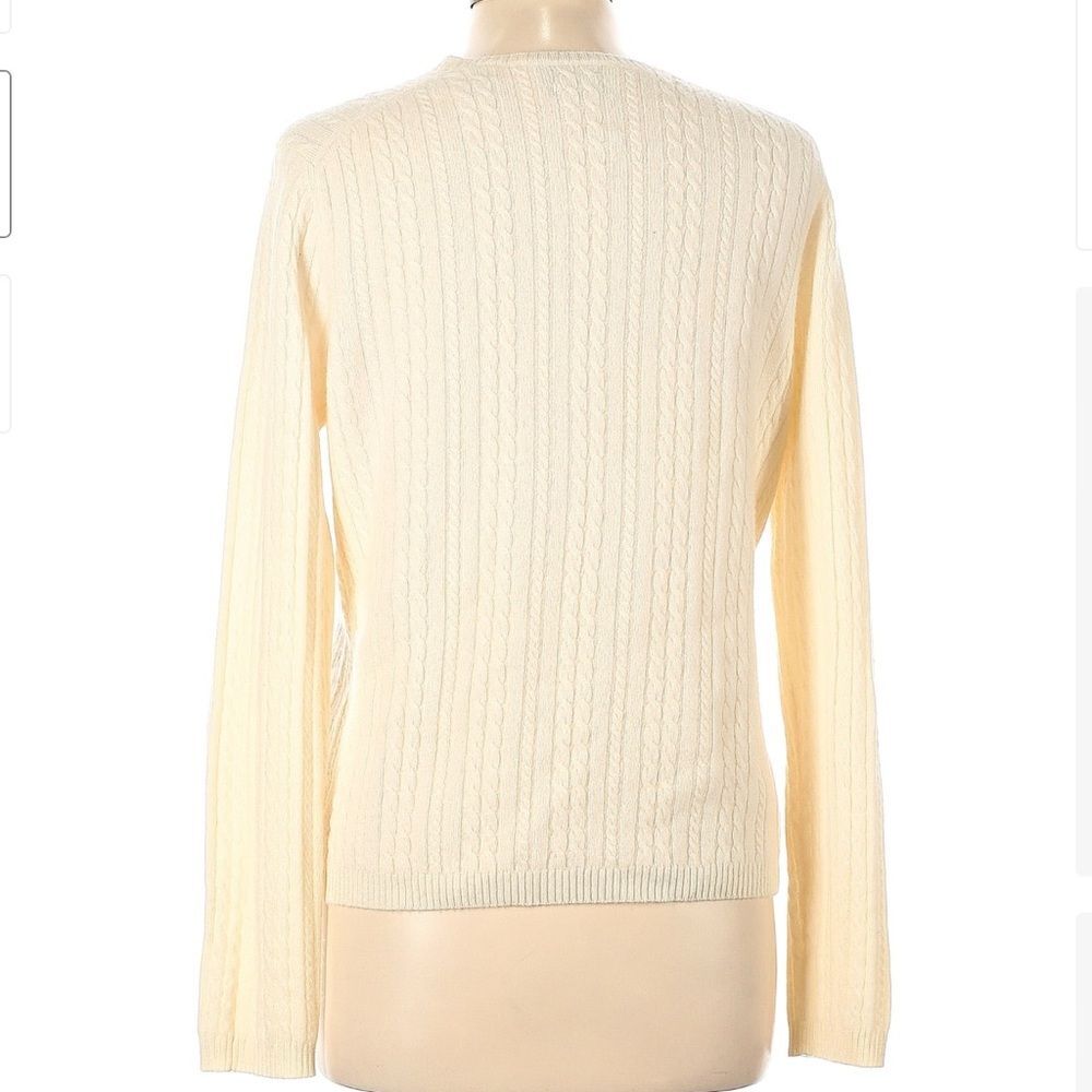 Valerie Stevens Brushed Cashmere Vintage Cable Knit Sweater Size Large - Picture 3 of 7